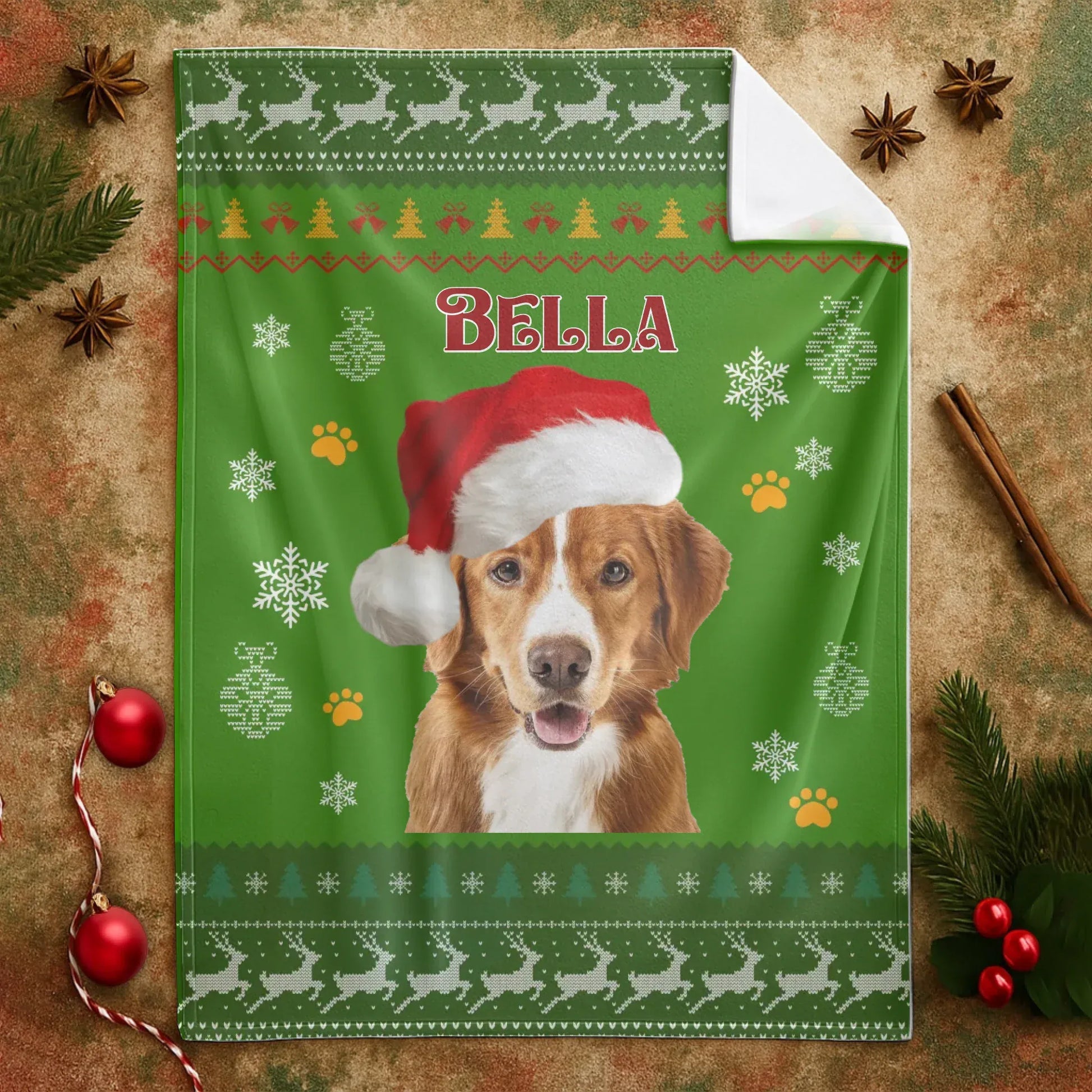 Personalized Blankets Merry Christmas From Your Pup - Personalized Dog Photo Custom Name Blanket