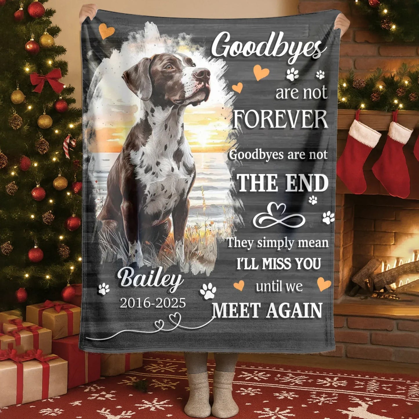 Personalized Blankets Blanket Custom KNT / White / 30x40in / 76x101cm Goodbyes Are Not Forever Until We Meet Again - Personalized Dog Memorial Photo Custom Name Blanket