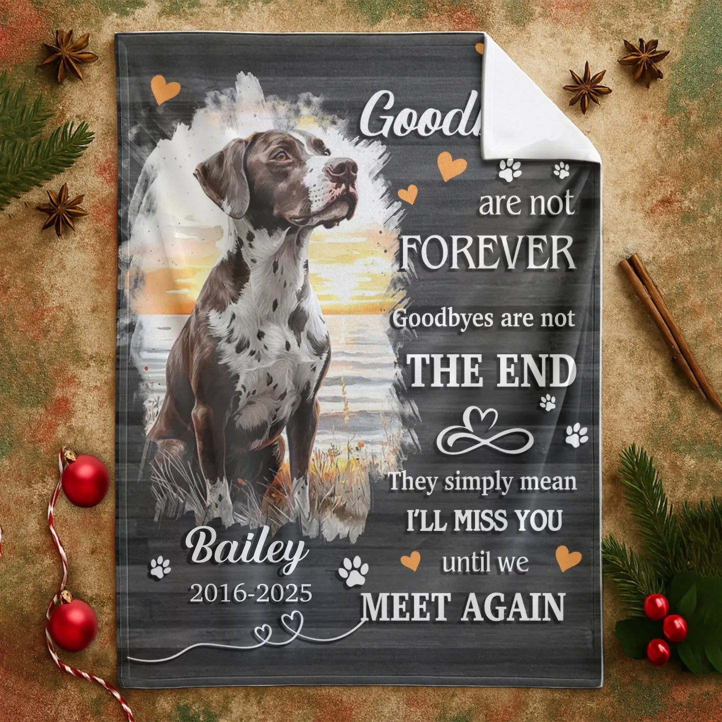 Personalized Blankets Goodbyes Are Not Forever Until We Meet Again - Personalized Dog Memorial Photo Custom Name Blanket