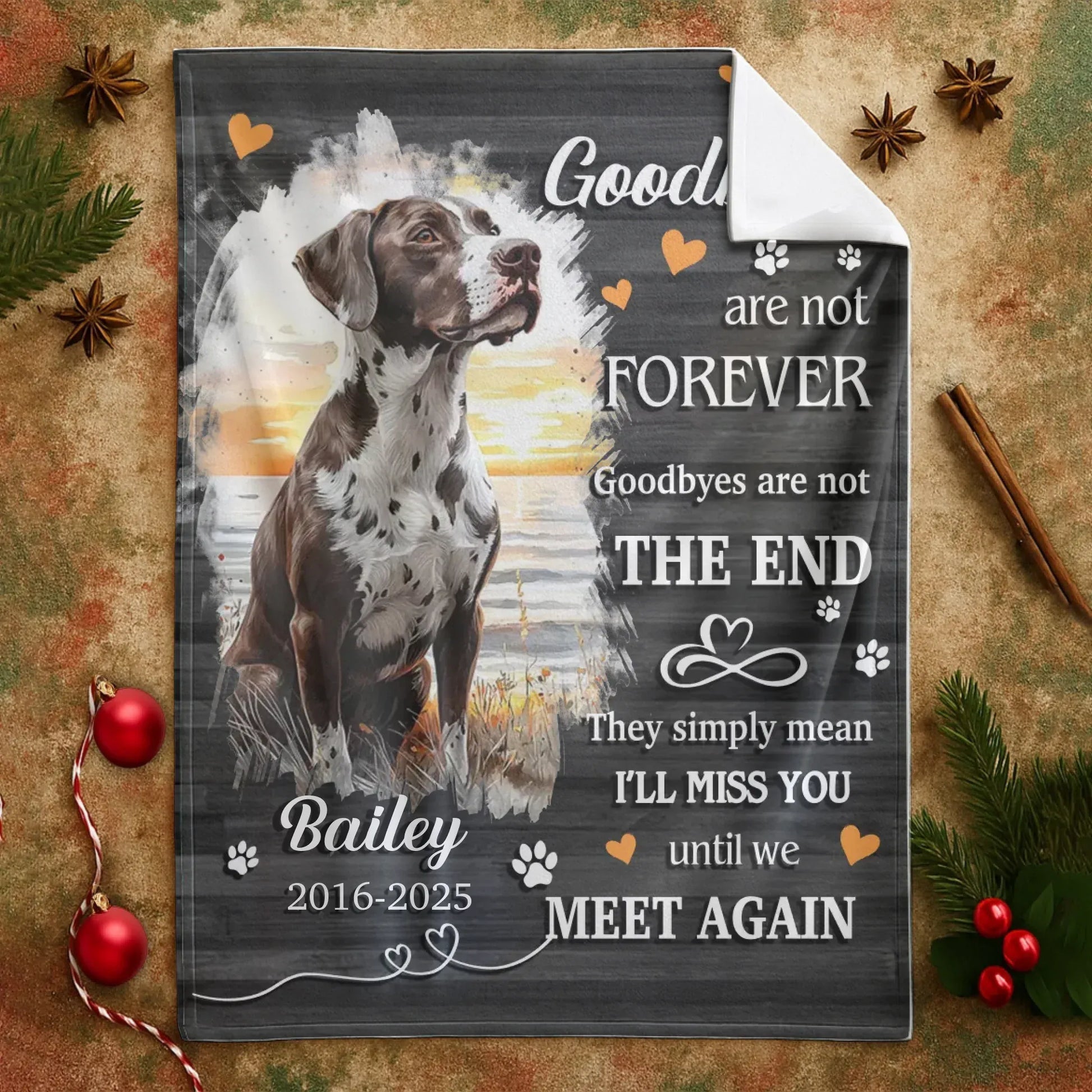 Personalized Blankets Goodbyes Are Not Forever Until We Meet Again - Personalized Dog Memorial Photo Custom Name Blanket