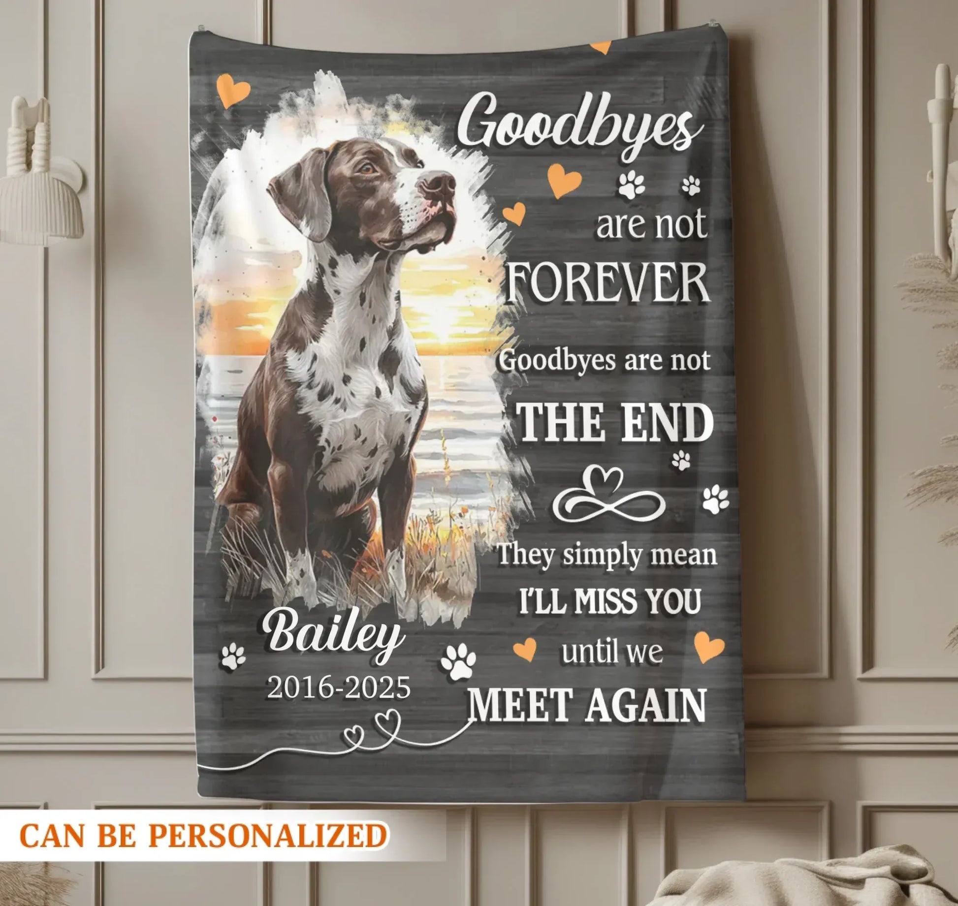 Personalized Blankets Goodbyes Are Not Forever Until We Meet Again - Personalized Dog Memorial Photo Custom Name Blanket
