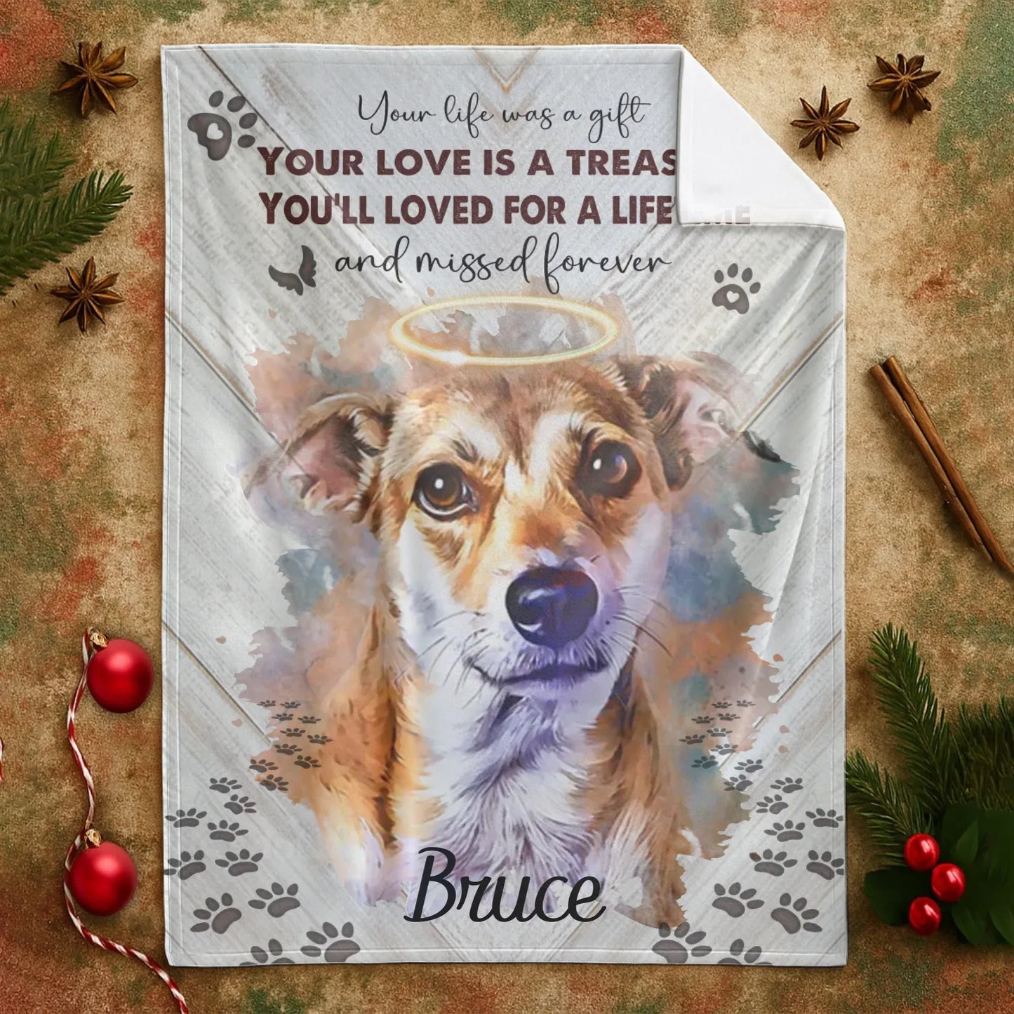 Personalized Blankets Your Life Was A Gift Your Love Is A Treasure - Personalized Dog Memorial Photo Custom Name Blanket