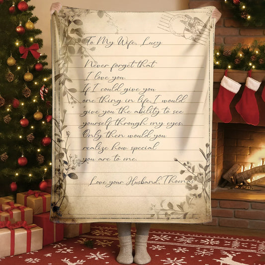 Personalized Blankets Blanket Custom KNT / White / 30x40in / 76x101cm To My Wife Never Forget That I Love You - Personalized Love Letter Blanket