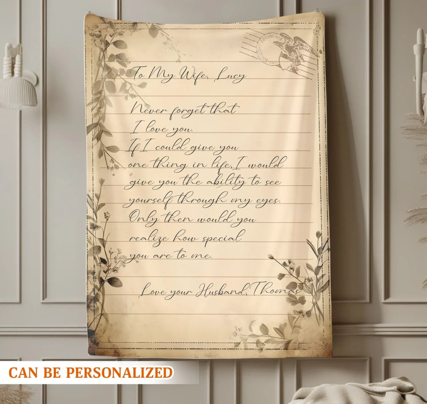 Personalized Blankets To My Wife Never Forget That I Love You - Personalized Love Letter Blanket