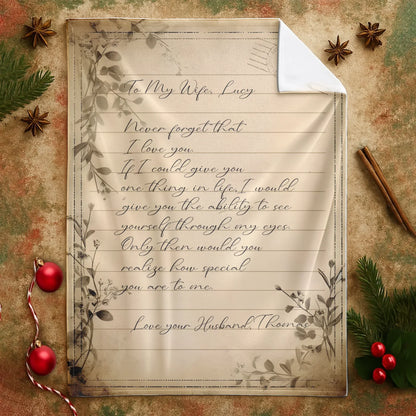 Personalized Blankets To My Wife Never Forget That I Love You - Personalized Love Letter Blanket