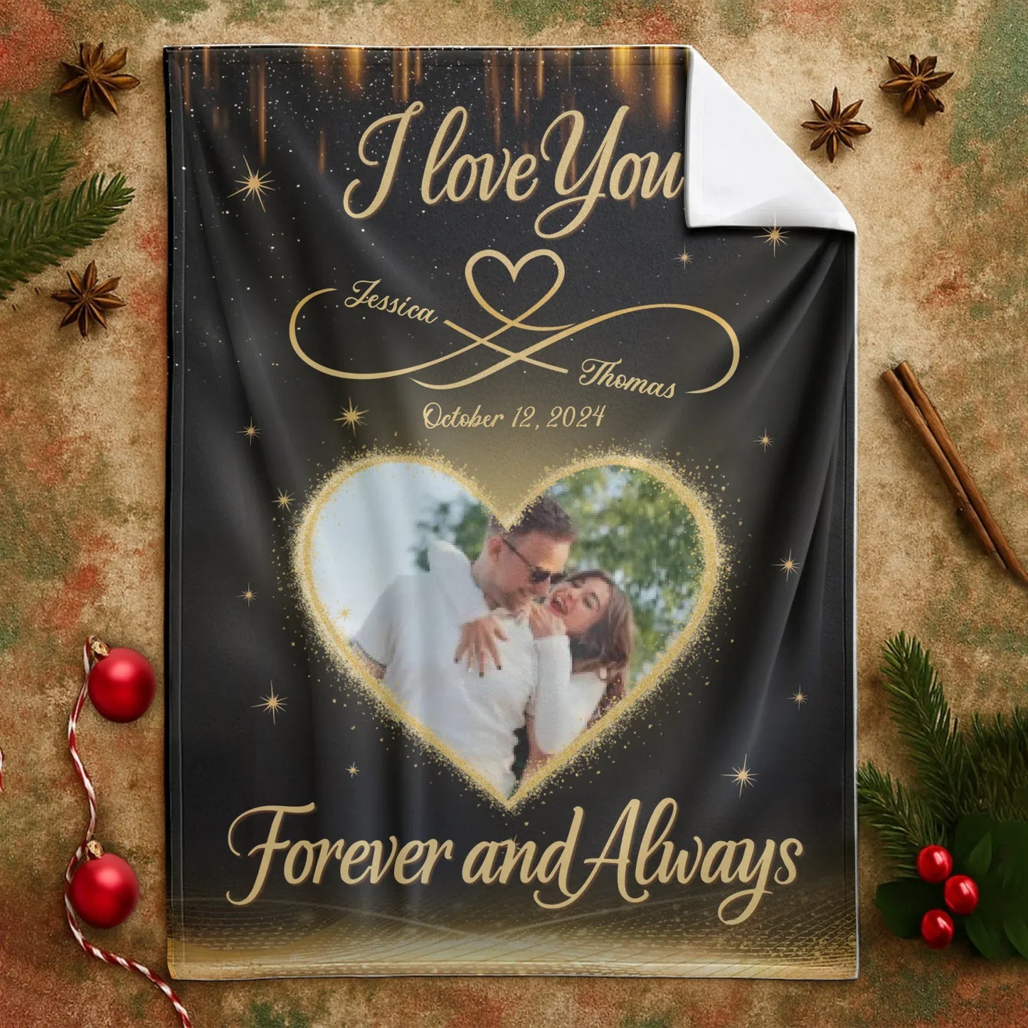 Personalized Blankets I Love You Forever And Always - Personalized Couple Photo Blanket