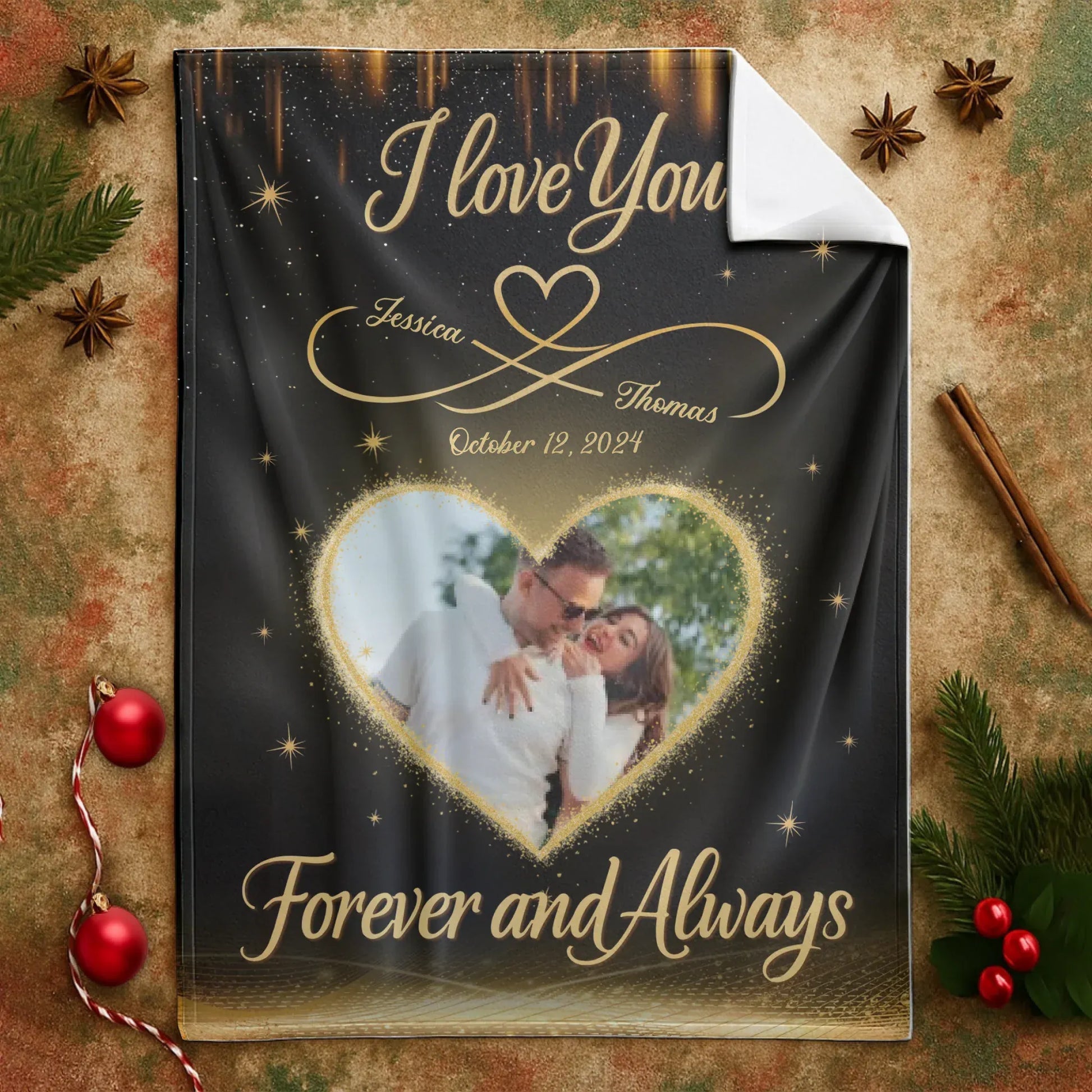 Personalized Blankets I Love You Forever And Always - Personalized Couple Photo Blanket