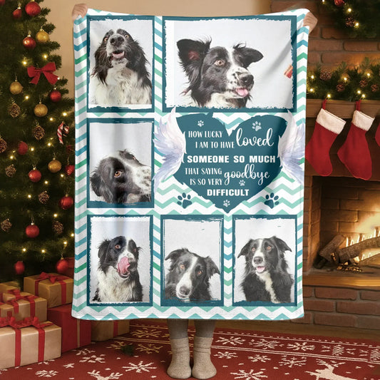 Personalized Blankets Blanket Custom KNT / White / 30x40in / 76x101cm How Lucky I Am To Have Loved You So Much - Personalized Dog Memorial Photo Custom Blanket