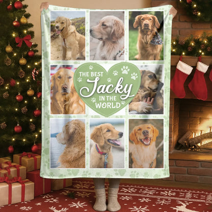 Personalized Blankets Blanket Custom KNT / White / 30x40in / 76x101cm To The Best Dog In The World - Personalized Dog Photo Custom Collage Blanket