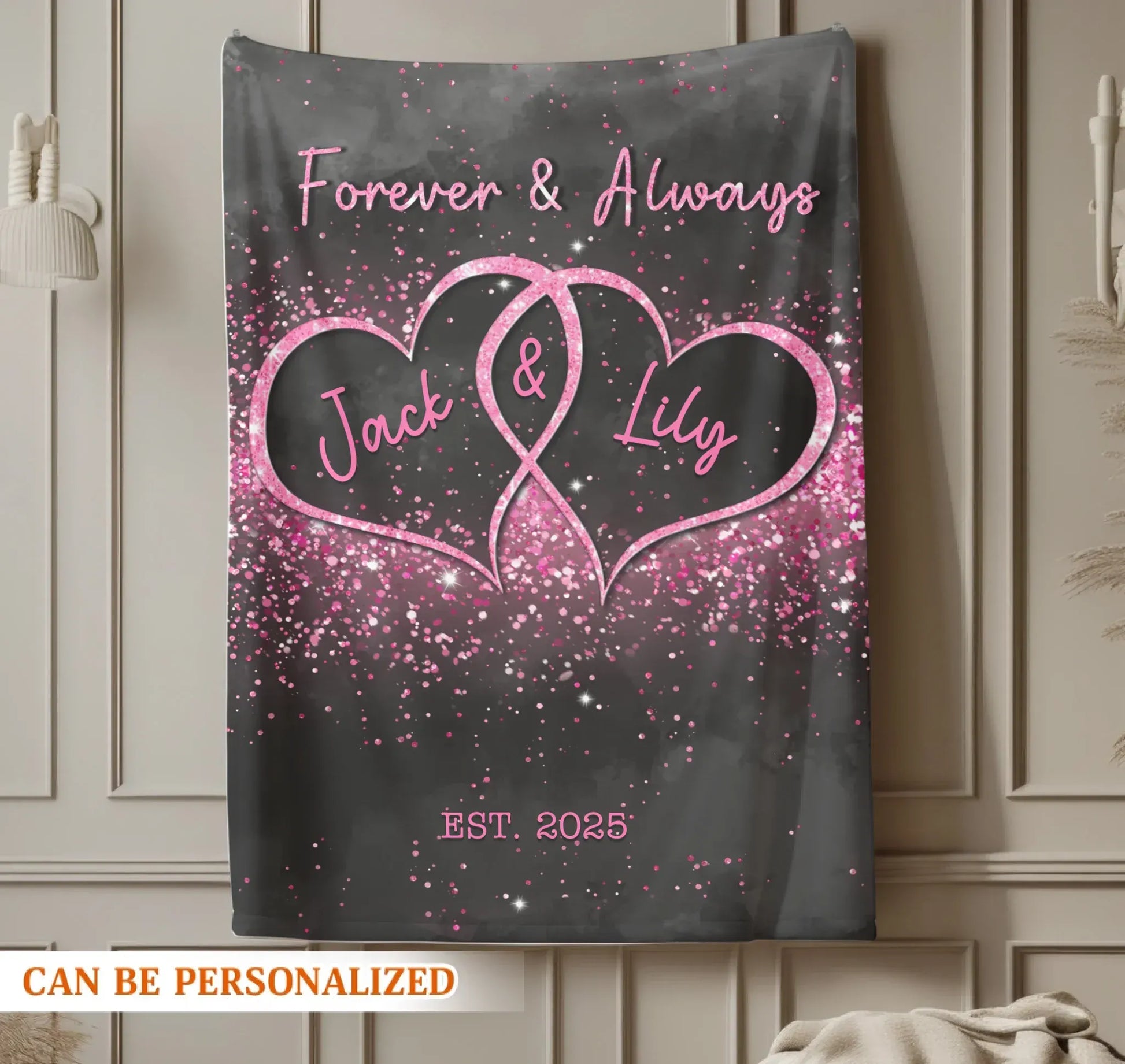 Personalized Blankets Forever & Always My Love - Personalized Anniversary Couple Blanket