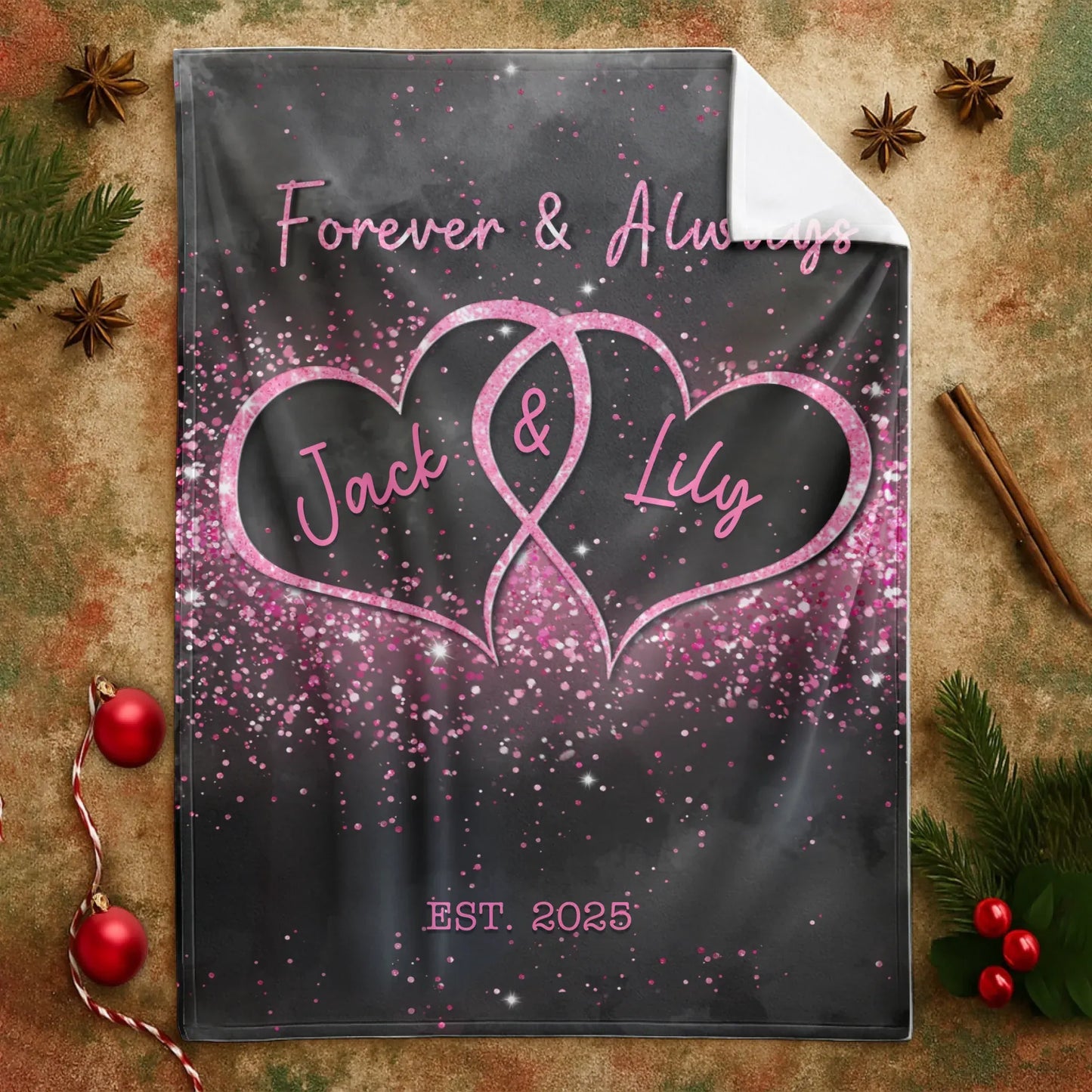 Personalized Blankets Forever & Always My Love - Personalized Anniversary Couple Blanket