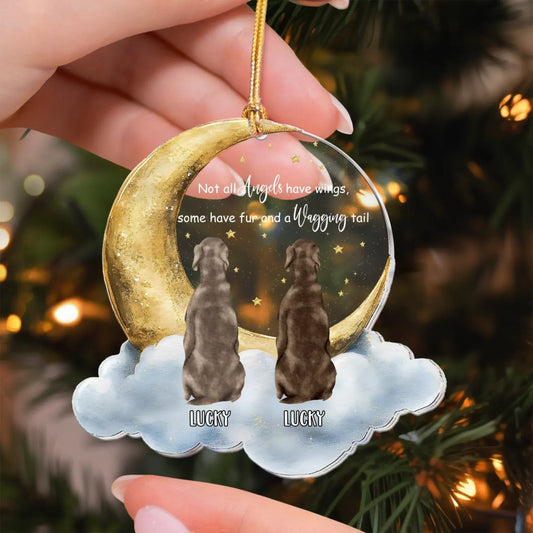 Personalized Ornaments Not All Angels Have Wings, Loss Of Pet, Pet Sympathy Gift - Personalized Dog Acrylic Ornament