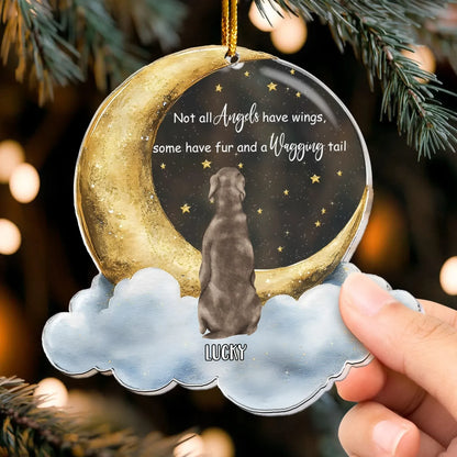 Personalized Ornaments Not All Angels Have Wings, Loss Of Pet, Pet Sympathy Gift - Personalized Dog Acrylic Ornament