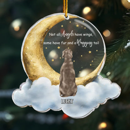 Personalized Ornaments Ornament Acrylic / Glass / 3.5in / 8.9cm Not All Angels Have Wings, Loss Of Pet, Pet Sympathy Gift - Personalized Dog Acrylic Ornament