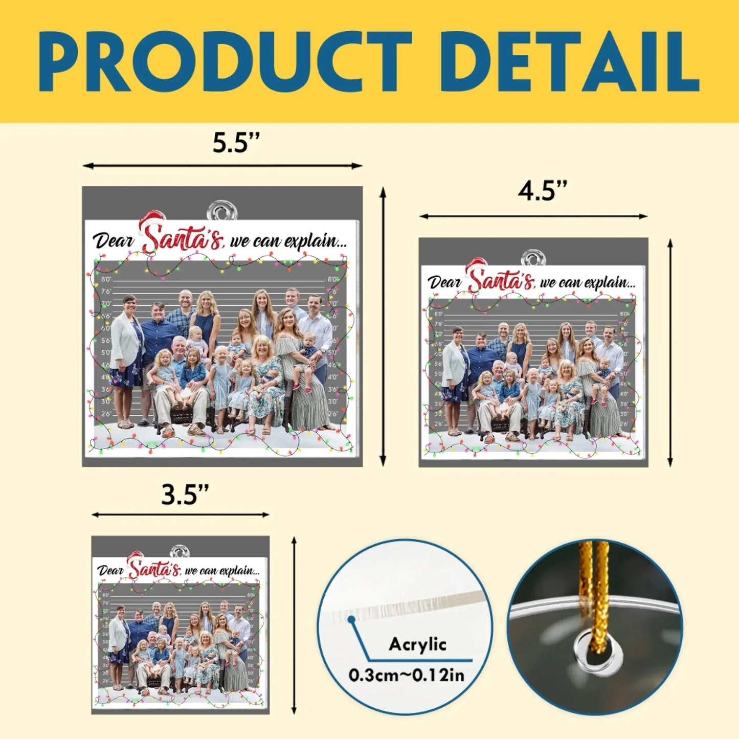 Dear Santa, We Can Explain - Holiday Family Keepsake 2025 - Personalized Acrylic Photo Ornament