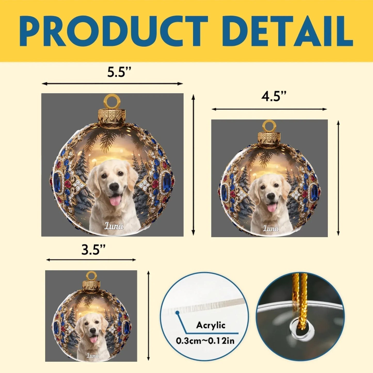 Personalized Ornaments You're The Brightest Gem On The Tree - Personalized Pet Lovers Photo Acrylic Ornament