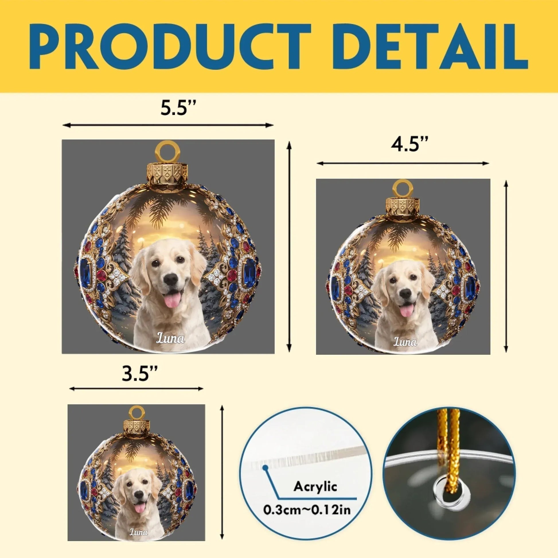 Personalized Ornaments You're The Brightest Gem On The Tree - Personalized Pet Lovers Photo Acrylic Ornament