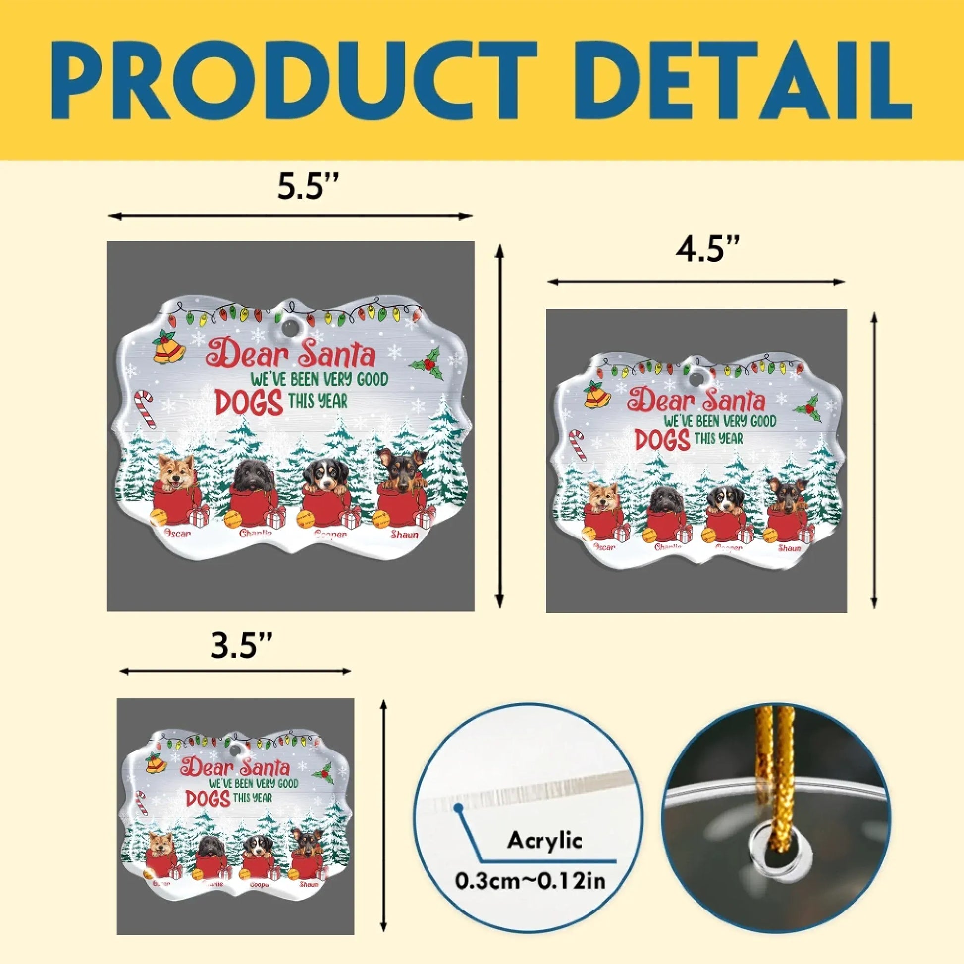 Personalized Ornaments Dear Santa, We've Been Very Good Dogs This Year - Personalized Dog Lovers Custom Ornament