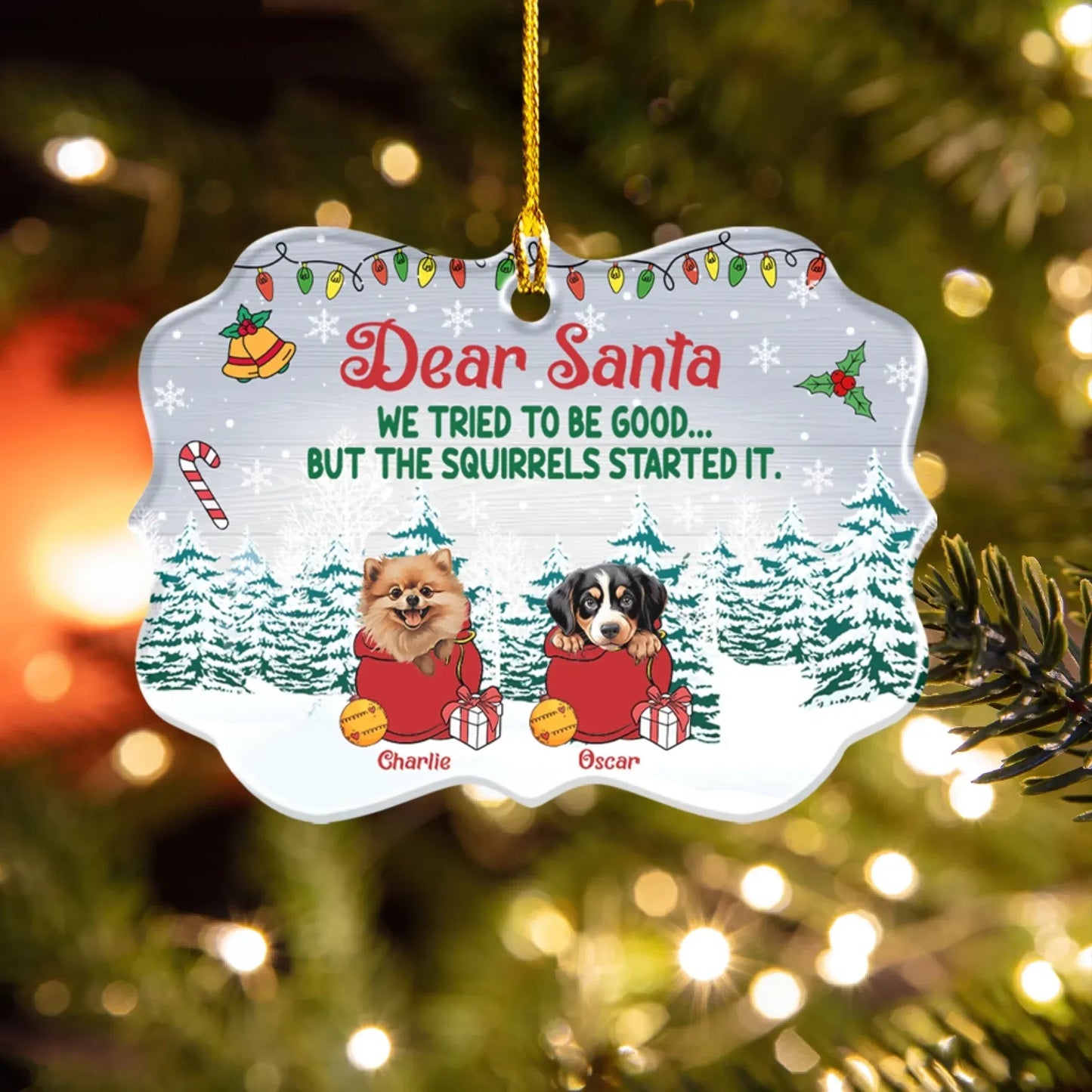 Personalized Ornaments Dear Santa, We've Been Very Good Dogs This Year - Personalized Dog Lovers Custom Ornament