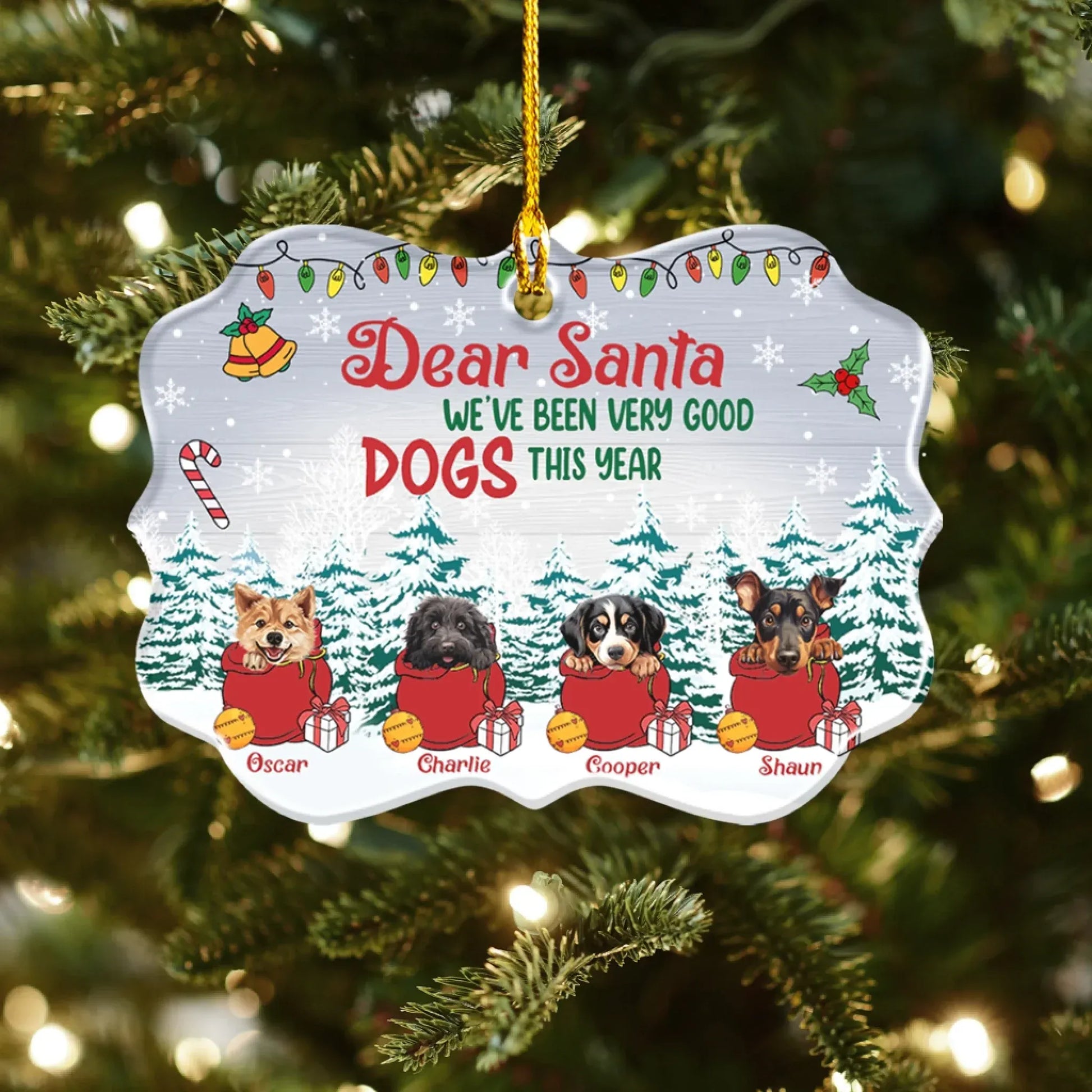 Personalized Ornaments Dear Santa, We've Been Very Good Dogs This Year - Personalized Dog Lovers Custom Ornament