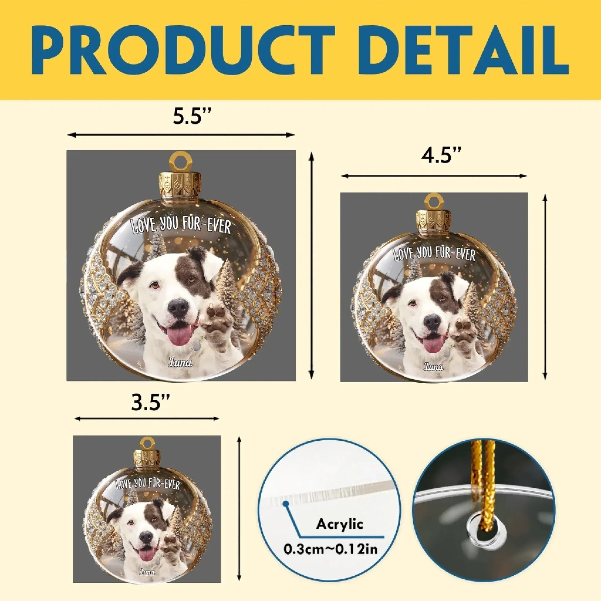 Personalized Ornaments You're The Most Luxurious Diamond - Personalized Pet Lovers Photo Upload Acrylic Ornament