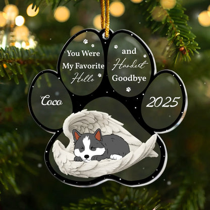 Personalized Ornaments Angel Sleeping Dog Memorial, Loss Of Pet - Personalized Dog Memorial Ornament