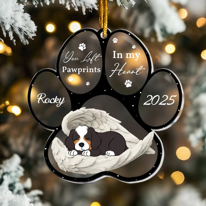 Personalized Ornaments Angel Sleeping Dog Memorial, Loss Of Pet - Personalized Dog Memorial Ornament