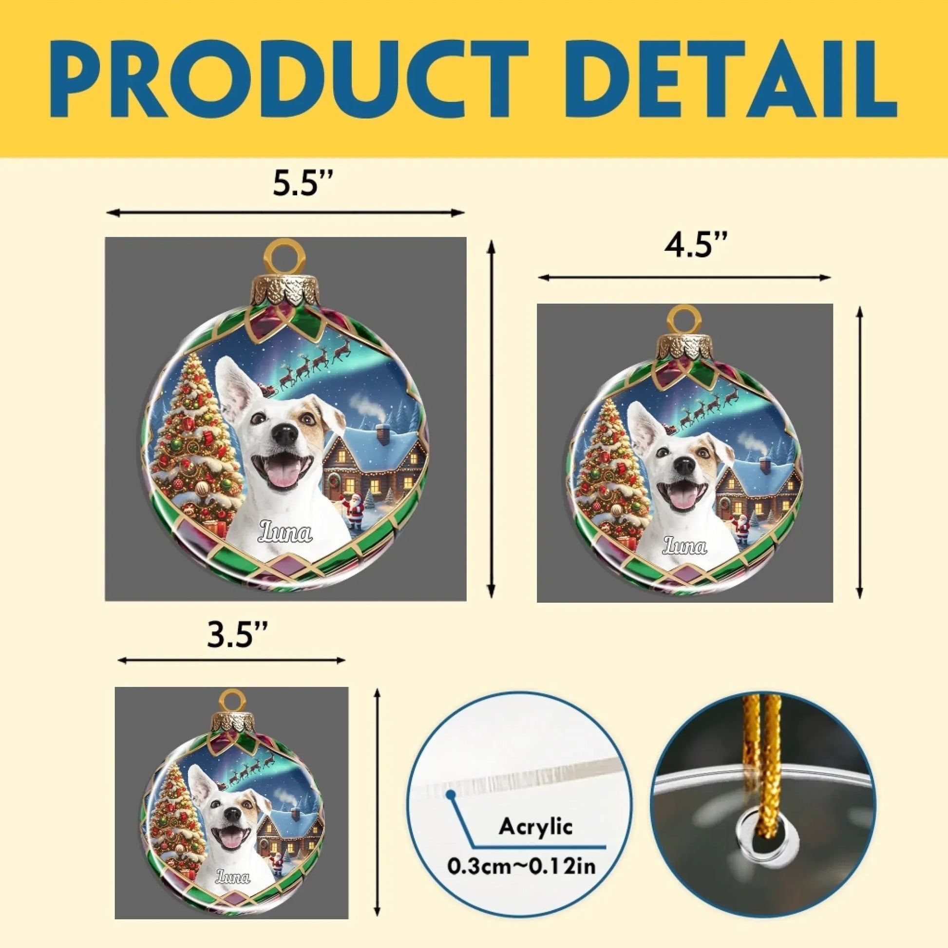 Personalized Ornaments The Jewel Of Holiday Memories - Personalized Pet Lovers Photo Acrylic Ornament