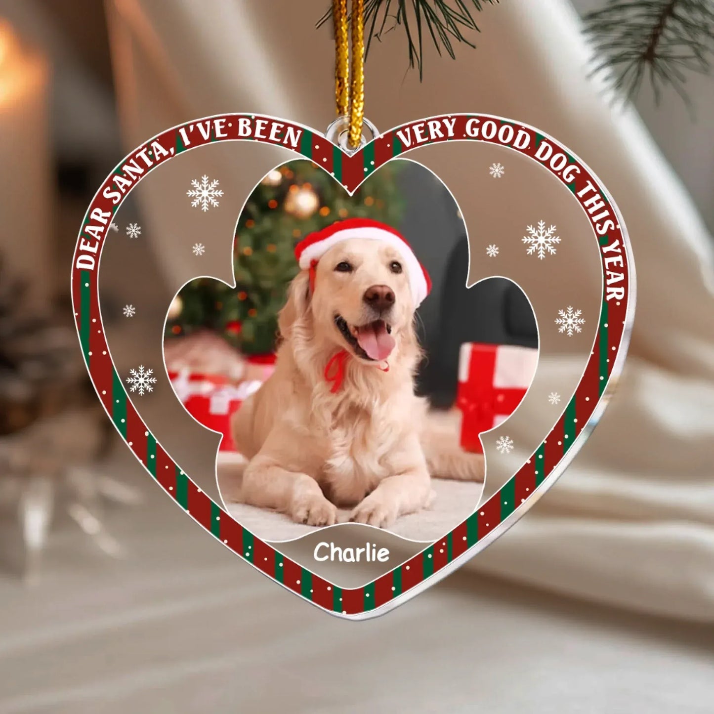 Personalized Ornaments Dear Santa I’ve Been Very Good Dog This Year - Dog Lover Gift - Personalized Acrylic Photo Ornament