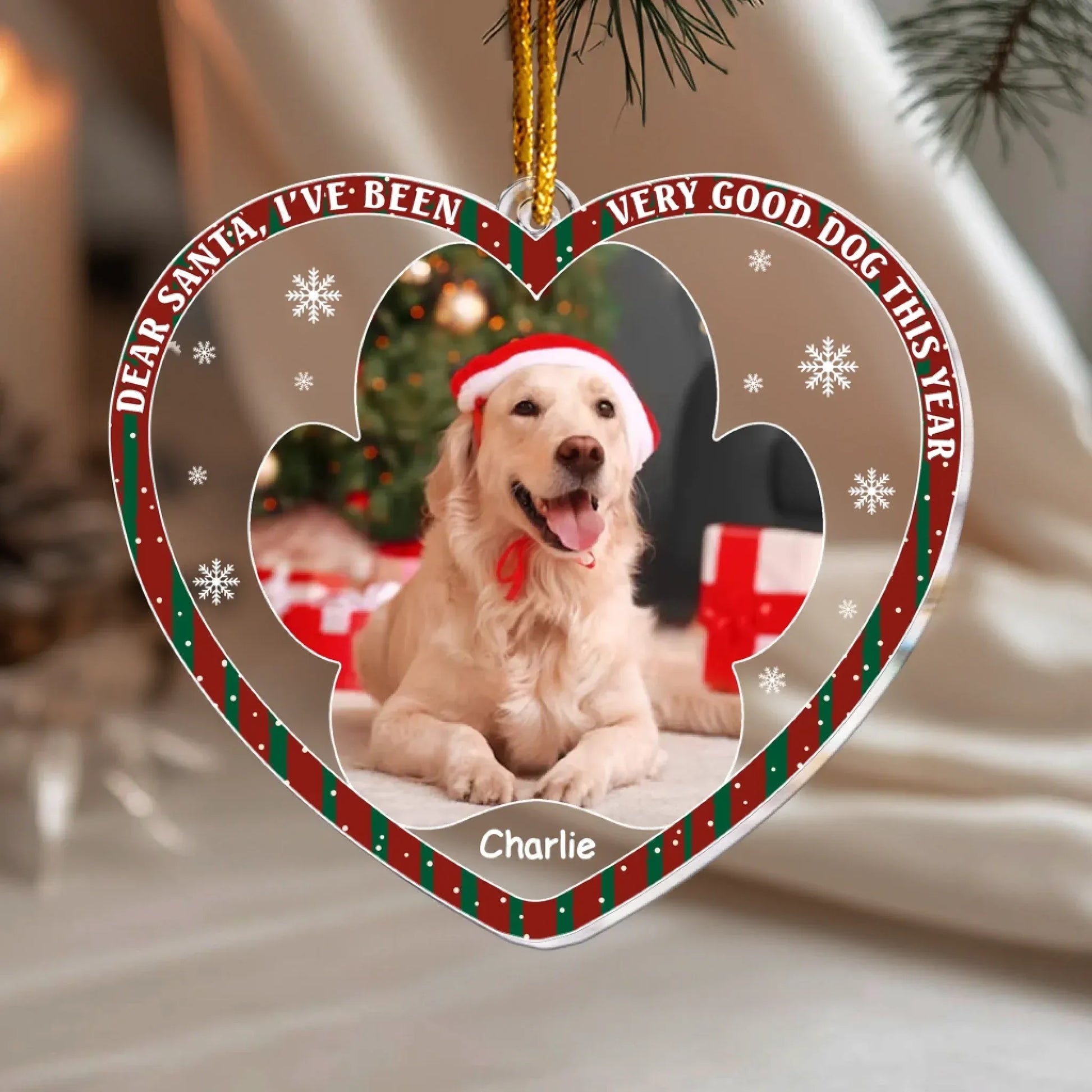 Personalized Ornaments Dear Santa I’ve Been Very Good Dog This Year - Dog Lover Gift - Personalized Acrylic Photo Ornament