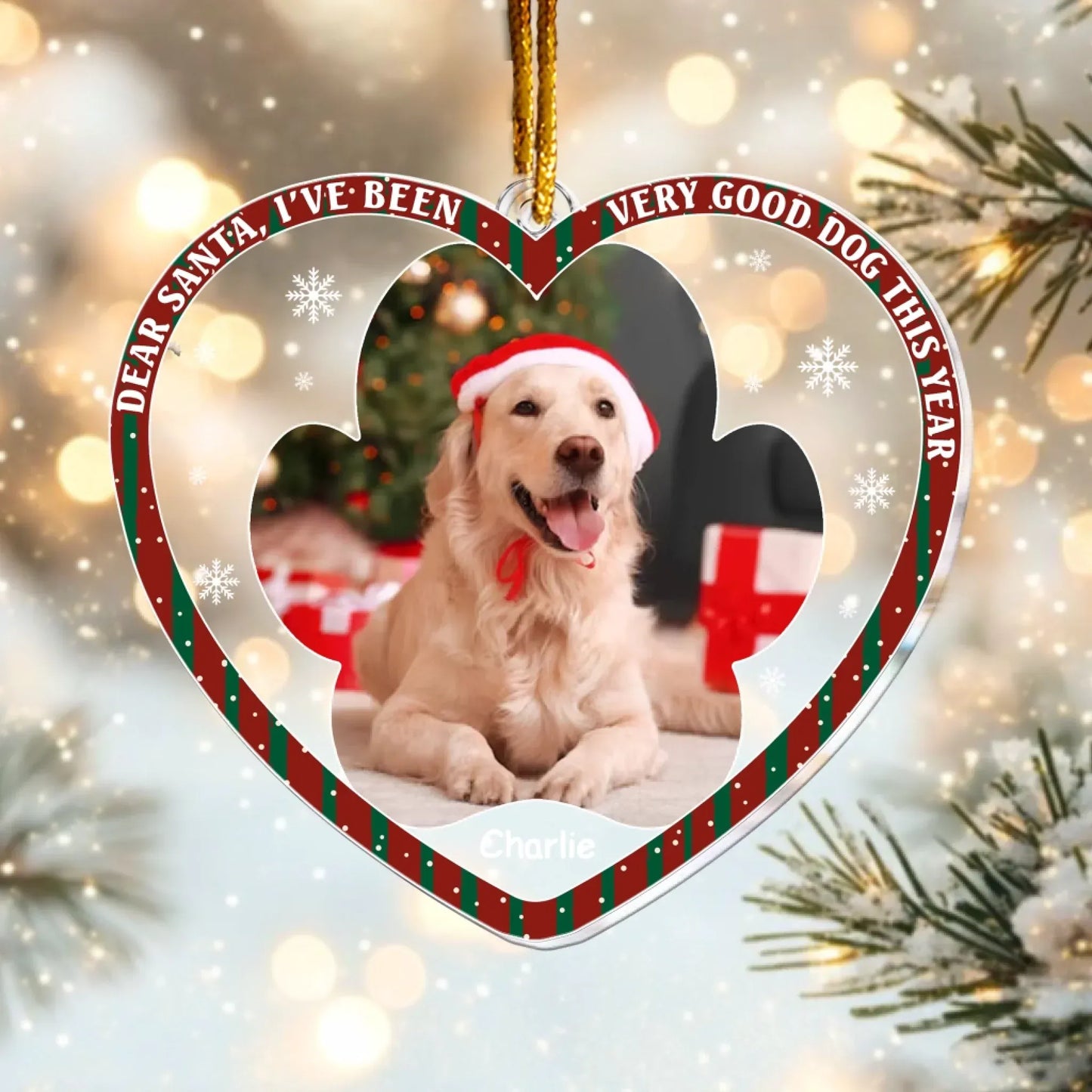 Personalized Ornaments Dear Santa I’ve Been Very Good Dog This Year - Dog Lover Gift - Personalized Acrylic Photo Ornament