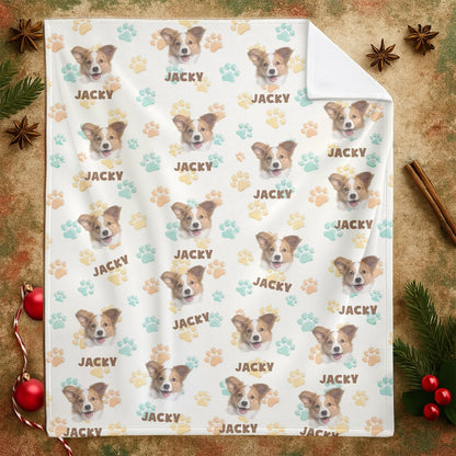 Personalized Blankets The Cutest Paws And Faces – Personalized Pet Pattern Custom Blanket
