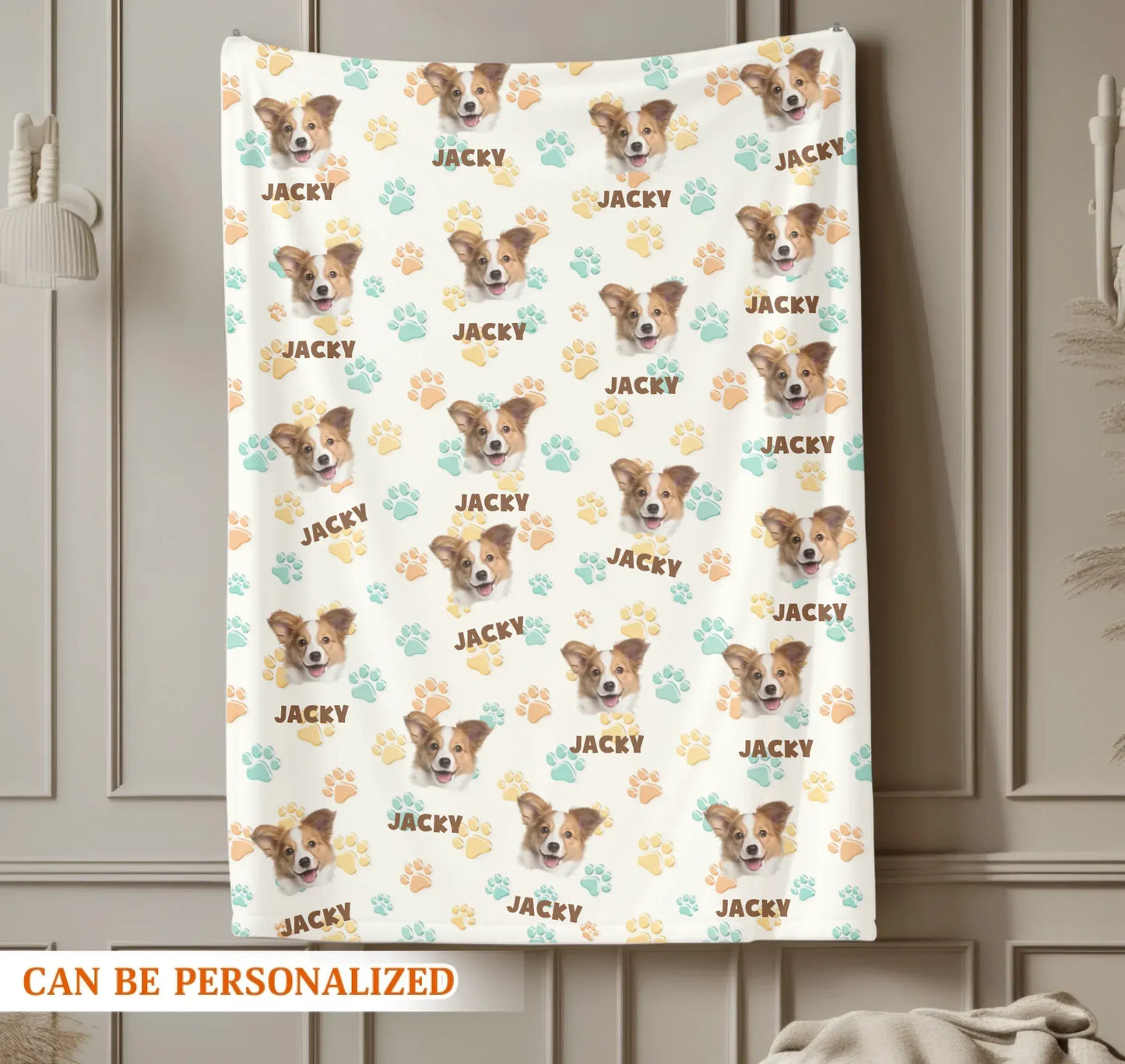 Personalized Blankets The Cutest Paws And Faces – Personalized Pet Pattern Custom Blanket