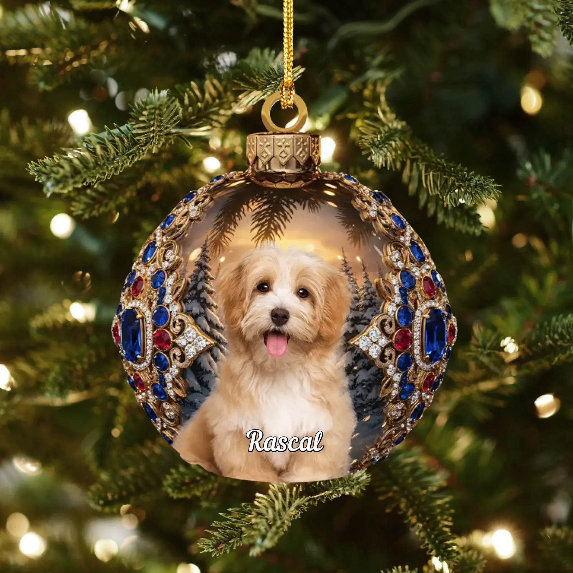 Personalized Ornaments Ornament Acrylic DMT / Glass / 3.5in / 8.9cm You're The Brightest Gem On The Tree - Personalized Pet Lovers Photo Acrylic Ornament
