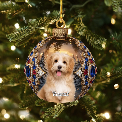 Personalized Ornaments Ornament Acrylic DMT / Glass / 3.5in / 8.9cm You're The Brightest Gem On The Tree - Personalized Pet Lovers Photo Acrylic Ornament