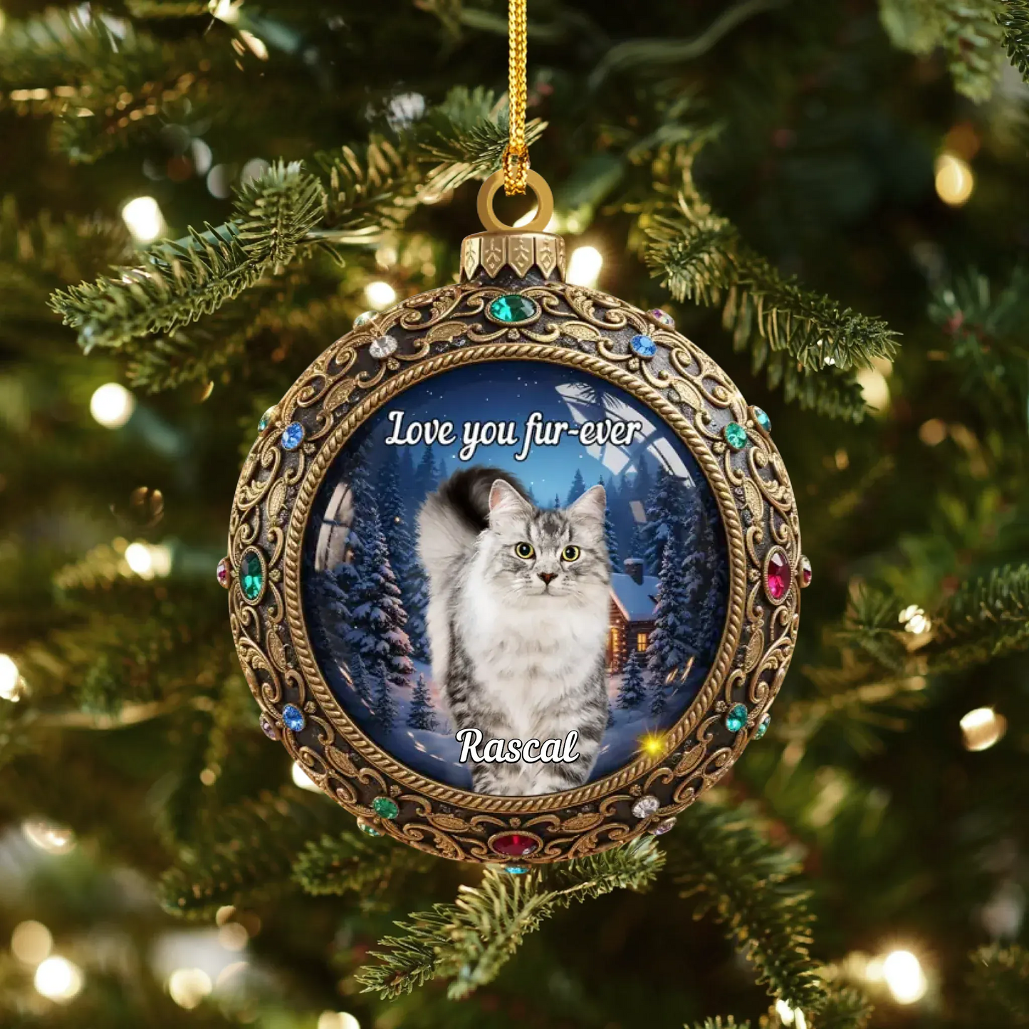 Personalized Ornaments Ornament Acrylic DMT / Glass / 3.5in / 8.9cm The Most Precious Jewel On The Tree - Personalized Pet Lovers Photo Acrylic Ornament