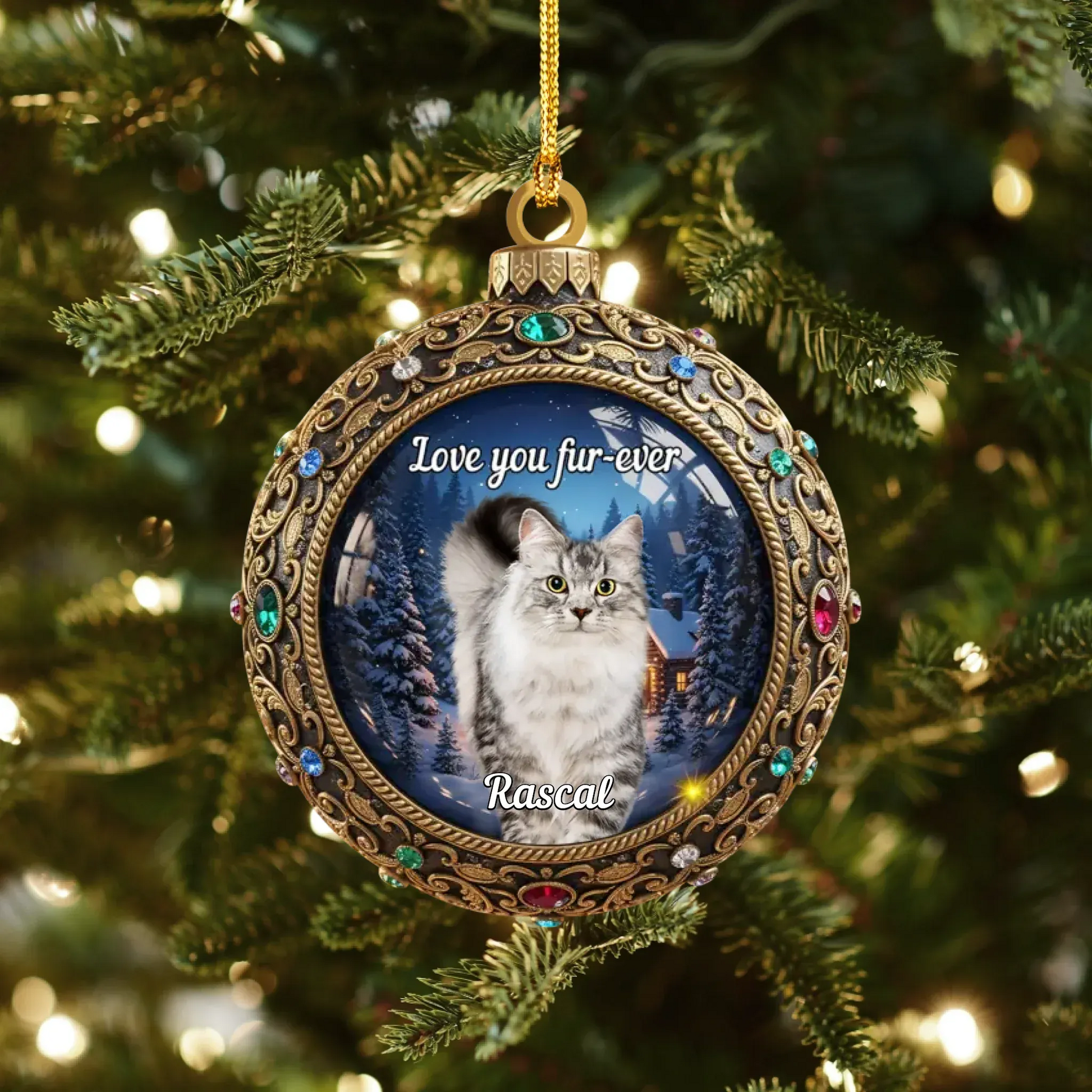 Personalized Ornaments Ornament Acrylic DMT / Glass / 3.5in / 8.9cm The Most Precious Jewel On The Tree - Personalized Pet Lovers Photo Acrylic Ornament