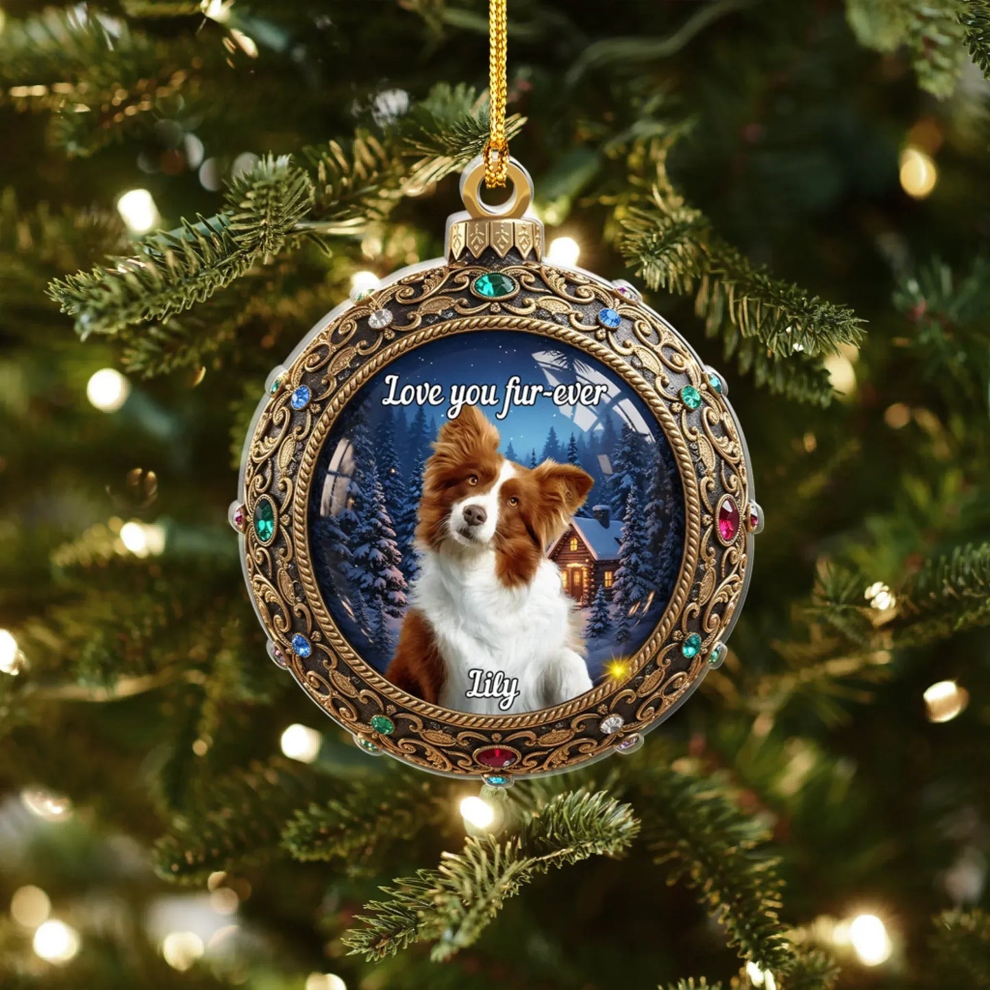 Personalized Ornaments The Most Precious Jewel On The Tree - Personalized Pet Lovers Photo Acrylic Ornament