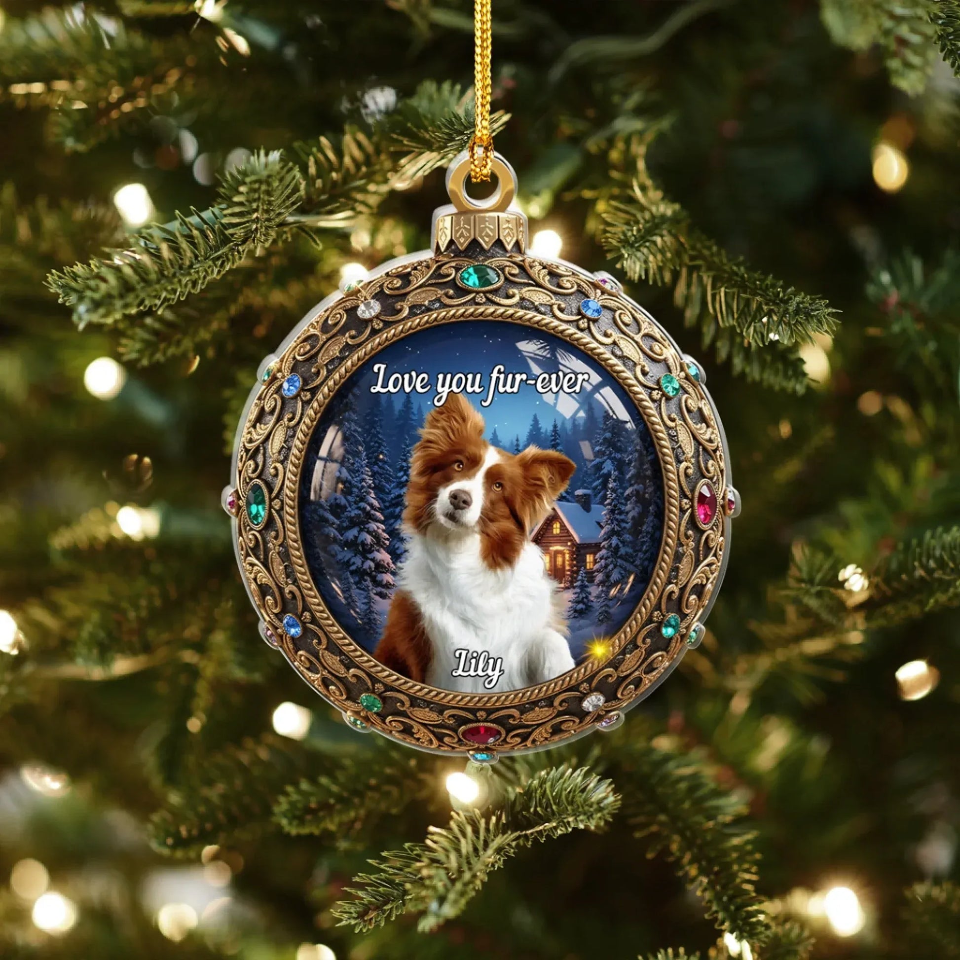 Personalized Ornaments The Most Precious Jewel On The Tree - Personalized Pet Lovers Photo Acrylic Ornament