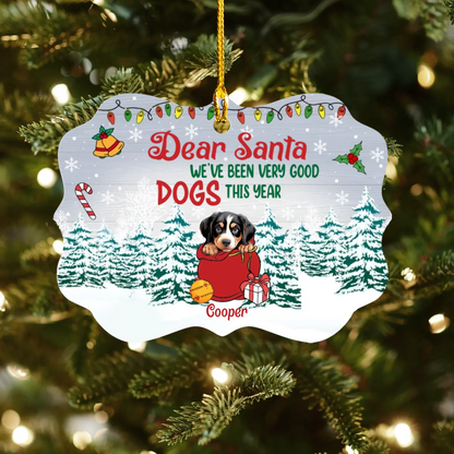 Personalized Ornaments Ornament Acrylic DMT / Glass / 3.5in / 8.9cm Dear Santa, We've Been Very Good Dogs This Year - Personalized Dog Lovers Custom Ornament