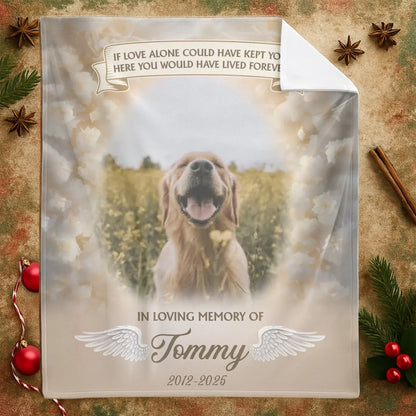 Personalized Blankets A Love That Was Worth Every Tear - Personalized Dog Memorial Heart Photo Custom Blanket