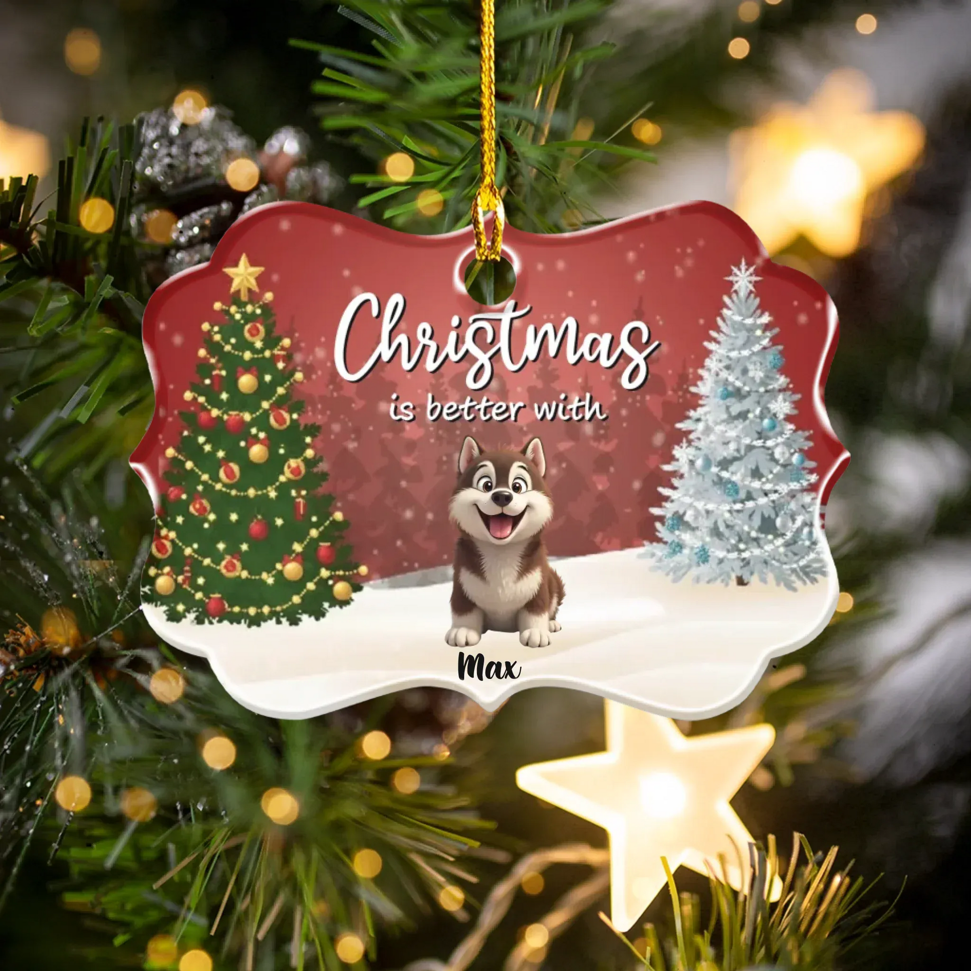 Personalized Ornaments Ornament Acrylic DMT / Glass / 3.5in / 8.9cm Christmas Is Better With My Fur Babies - Personalized Dog And Cat Lovers Custom Acrylic Ornament