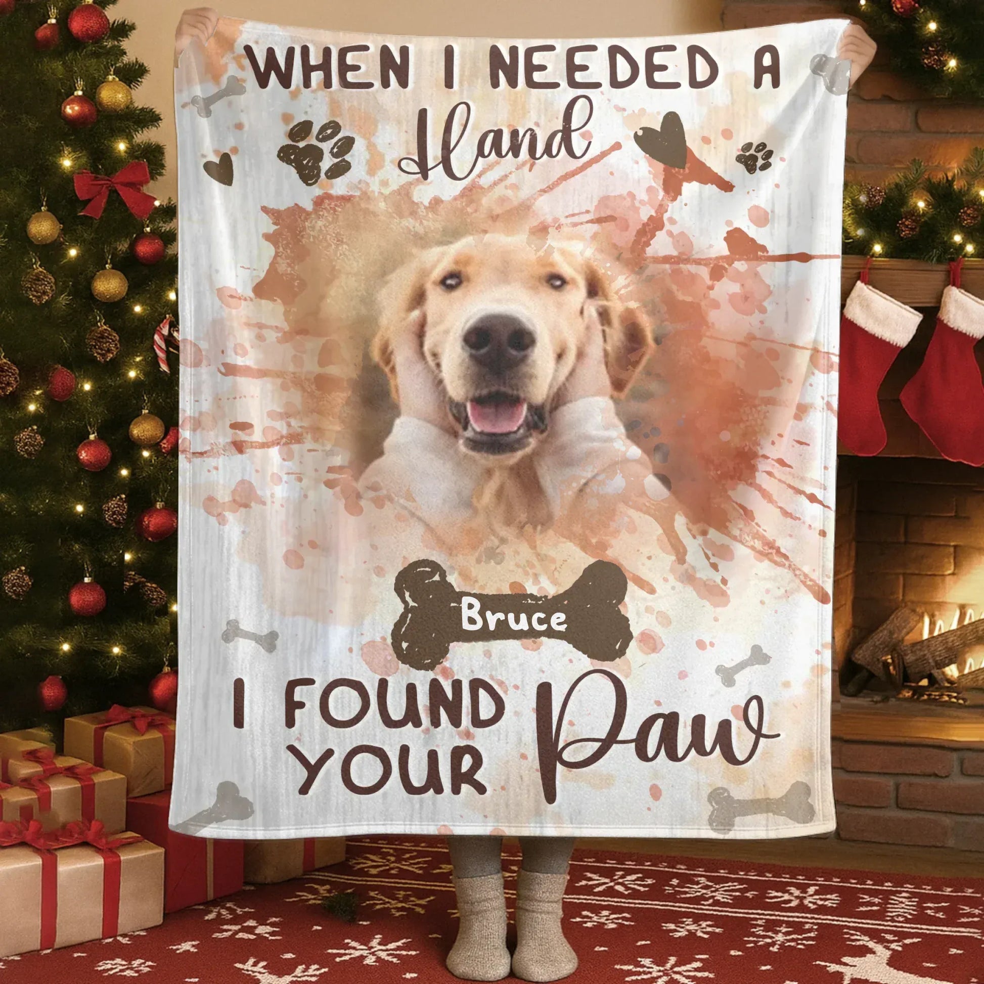 Personalized Blankets I Found Your Paw - Personalized Dog Photo & Name Custom Blanket