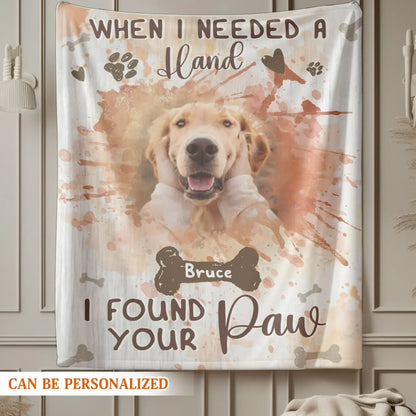 Personalized Blankets I Found Your Paw - Personalized Dog Photo & Name Custom Blanket