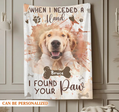Personalized Blankets I Found Your Paw - Personalized Dog Photo & Name Custom Blanket