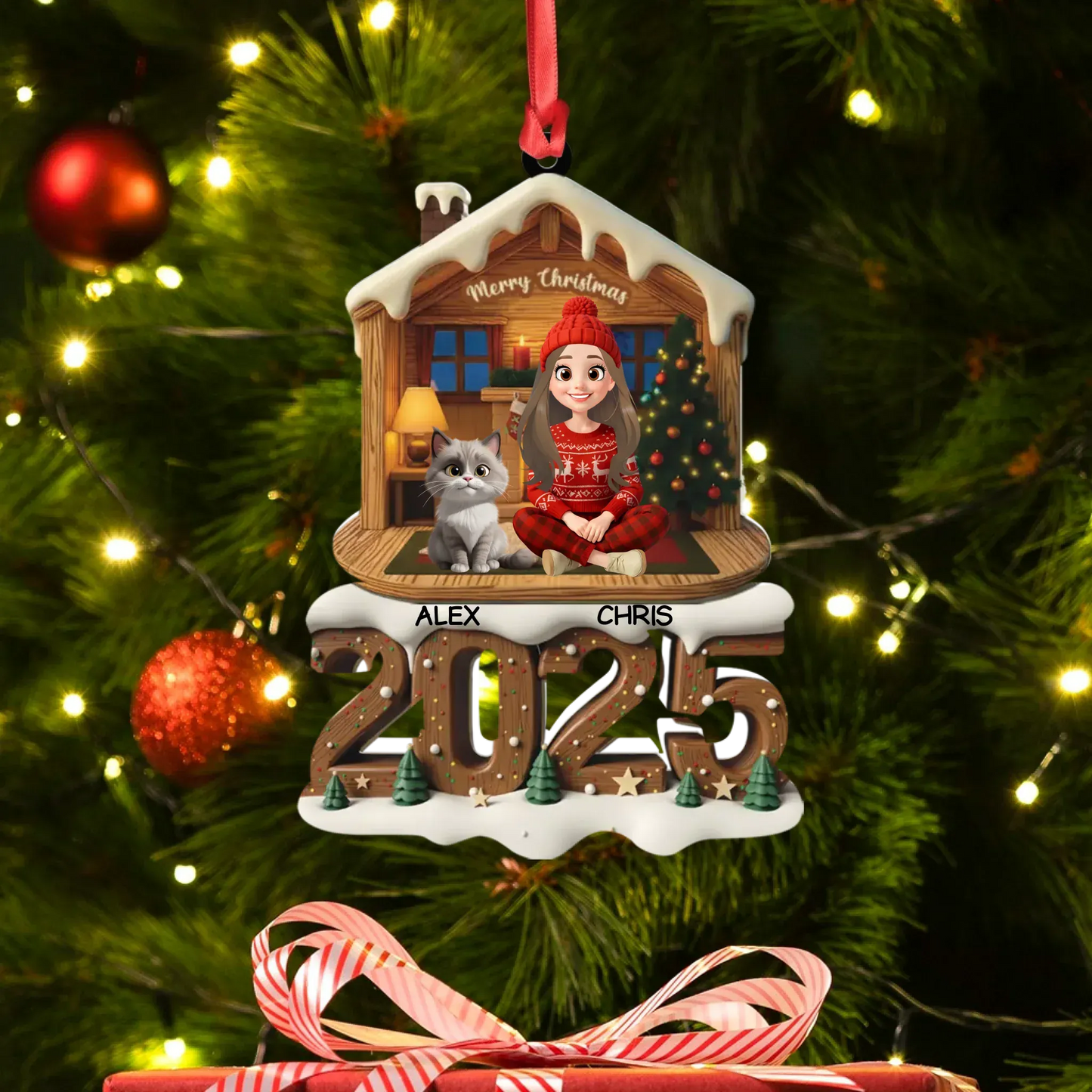 Personalized Ornaments Ornament Acrylic DMT / Glass / 3.5in / 8.9cm Pawsitively Perfect Holiday Home - Personalized Custom Acrylic Ornament