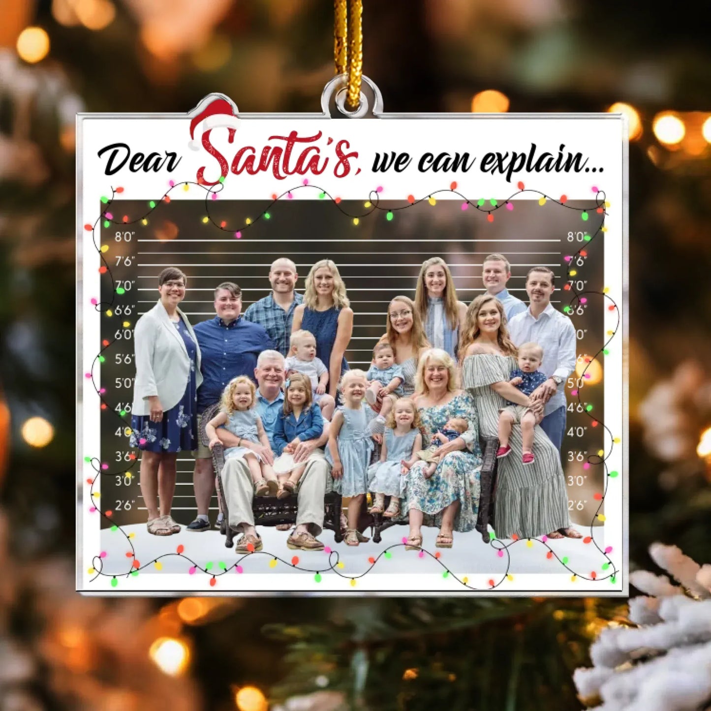 Ornament Acrylic / Glass / 3.5in / 8.9cm Dear Santa, We Can Explain - Holiday Family Keepsake 2025 - Personalized Acrylic Photo Ornament