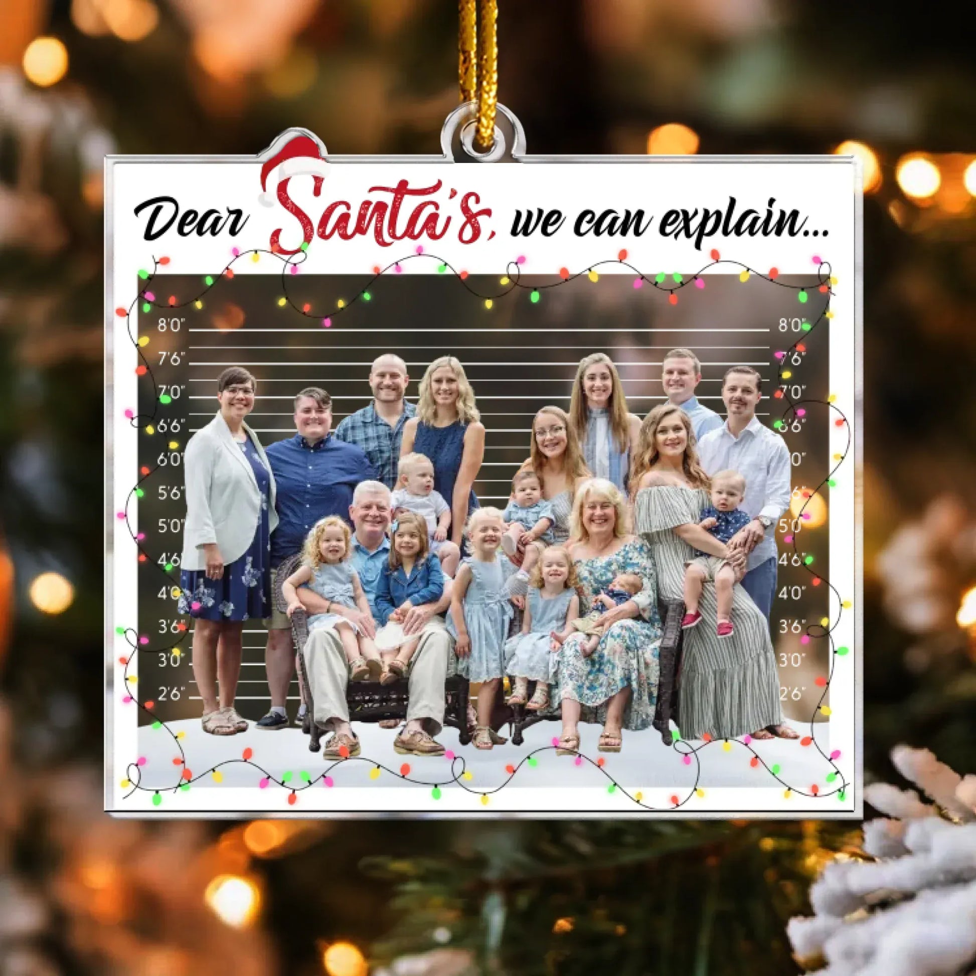 Ornament Acrylic / Glass / 3.5in / 8.9cm Dear Santa, We Can Explain - Holiday Family Keepsake 2025 - Personalized Acrylic Photo Ornament
