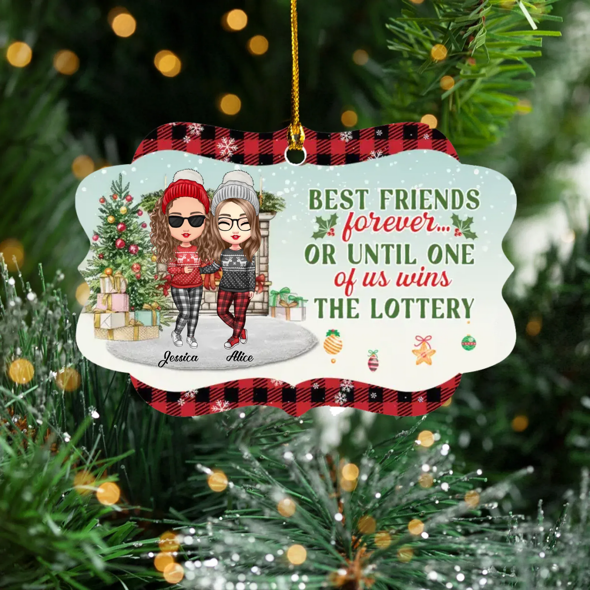 Personalized Ornaments Ornament Acrylic DMT / Glass / 3.5in / 8.9cm Friends Who Slay Together, Stay together - Personalized Friends Custom Acrylic Ornament