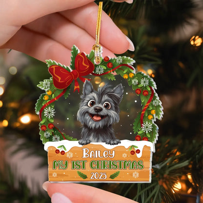 Personalized Ornaments Dog’s 1st Christmas- Personalized Dog Acrylic Ornament